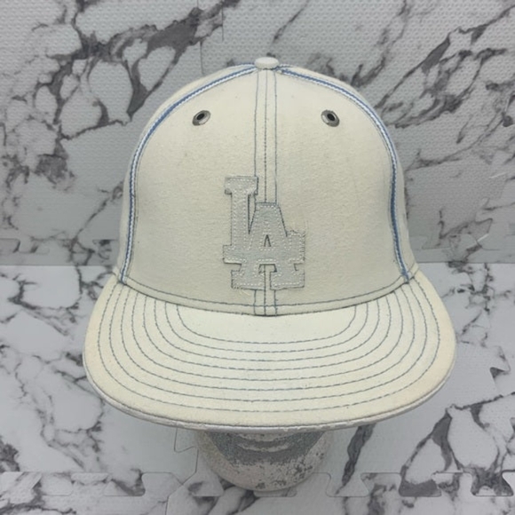 Men's New Era Cap Vintage Off White | Sky Blue 59Fifty Hat NWT - Picture 6 of 6